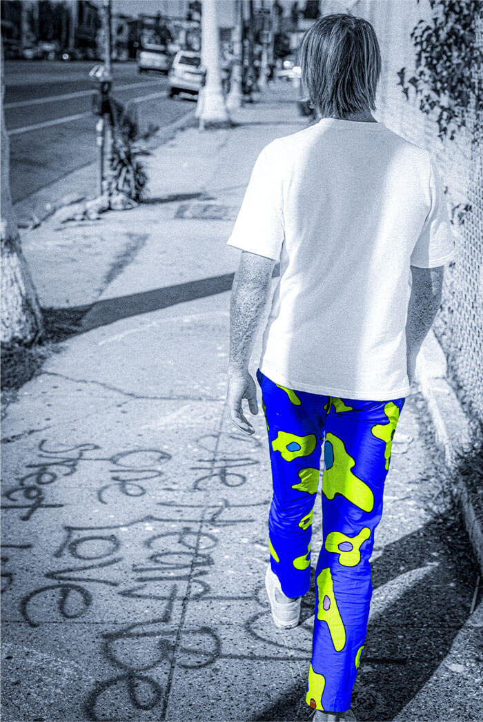 Vic Poster Moodboard Young Man Lime Electric Blue Color