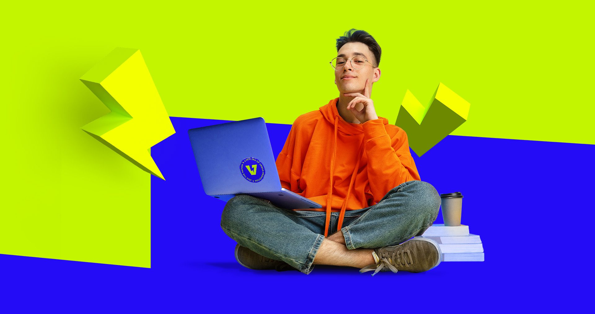 Vic Young Man Posing Thunder Logo 3d